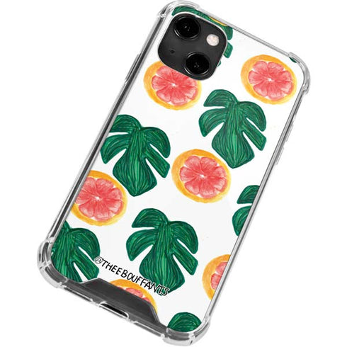 Bouffants and Broken Hearts Tropical Leaves and Citrus iPhone 14 Clear Case